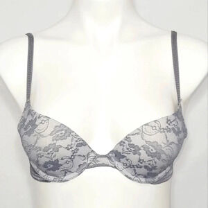 34A‎ Maidenform Self Expressions I-Fit Lace UW Bra Gray NWT